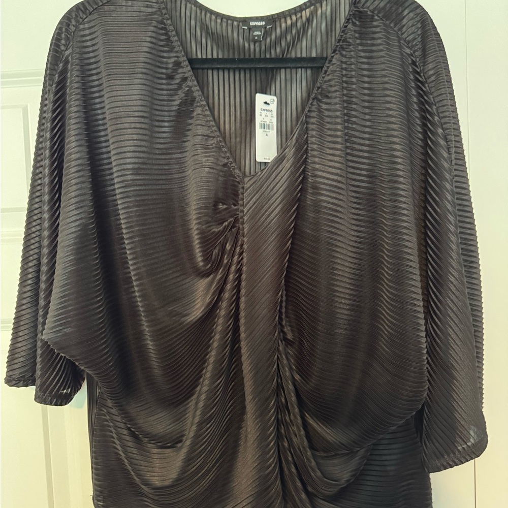 Express Black Draped Women's Blouse